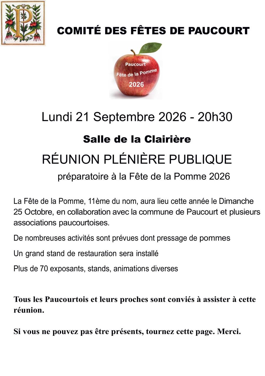 Réunion préparatoire de la Fête de la Pomme du CDFP