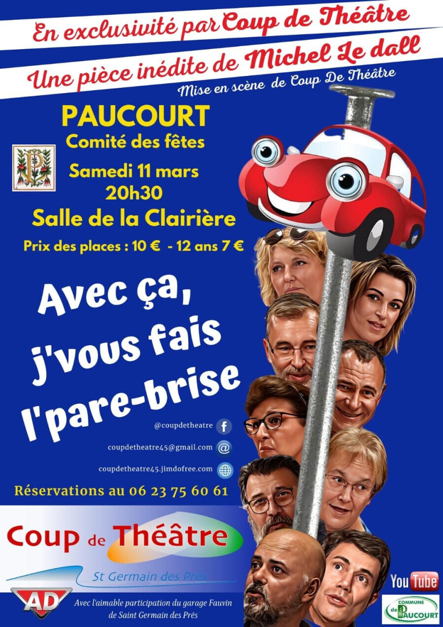 Affiche : pièce de théâtre le 11 mars 2023