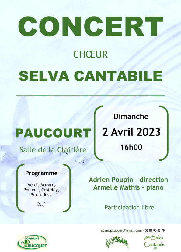 Selva Cantabile en concert à Paucourt, le 2 avril 2023 à 16h00