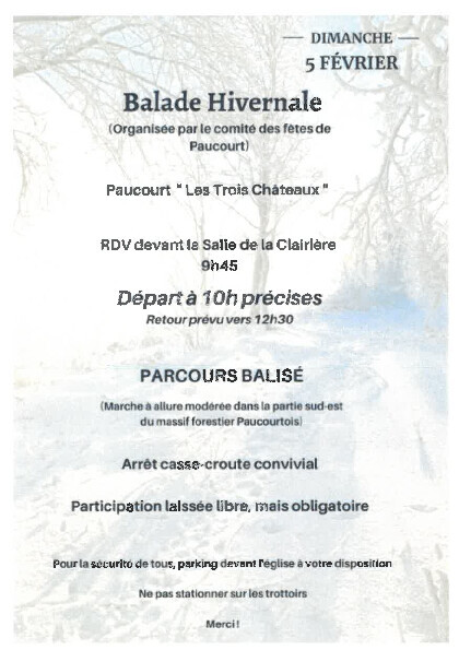 Information Balade Hivernale 2023