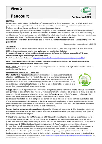 Flash Vivre à Paucourt Septembre 2023
