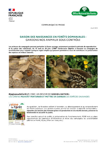Saison des naissances en forêts domaniales