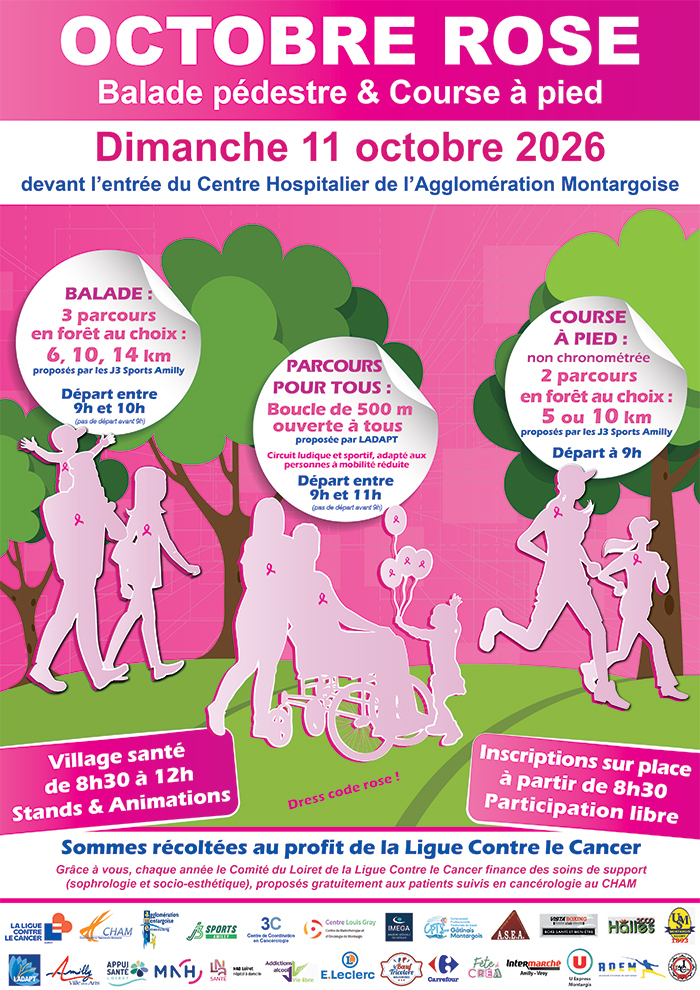 Animations, Balade et course à pied - RDV au CHAM